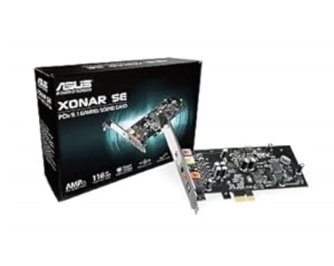ASUS XONAR SG sound card with product box and PCIe bracket displayed