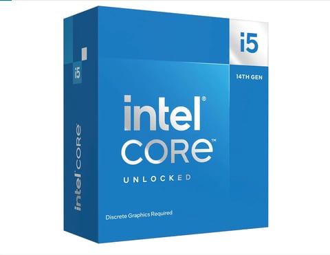 Intel Core i5 14th Gen Unlocked processor box in blue packaging
